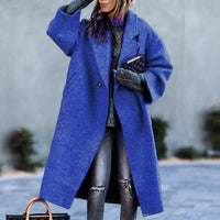 Funki Buys | Jackets | Women's Long Woolen Loose Overcoat