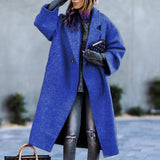 Funki Buys | Jackets | Women's Long Woolen Loose Overcoat