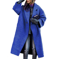 Funki Buys | Jackets | Women's Long Woolen Loose Overcoat