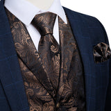 Funki Buys | Vests | Men's 4 Pcs Formal Silk Paisley Tie Vest Set