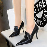 Funki Buys | Shoes | Women's Belt Buckle Pointed Dress Pumps