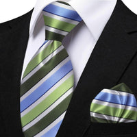 Funki Buys | Neckties | Men's Classic Striped Jacquard Tie Set