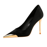 Funki Buys | Shoes | Women's Velvet Stilettos Metal Toe Heel