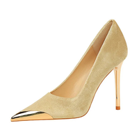 Funki Buys | Shoes | Women's Velvet Stilettos Metal Toe Heel