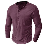 Funki Buys | Shirts | Men's Casual Long Sleeve Henly Shirt