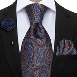 Funki Buys | Neckties | Men's 4 Pcs Floral Blue Tie Set