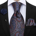 Funki Buys | Neckties | Men's 4 Pcs Floral Blue Tie Set