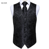 Funki Buys | Vests | Men's Luxury 5 Pcs Black Vest Tie Set