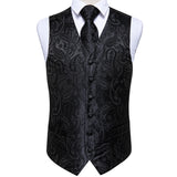 Funki Buys | Vests | Men's 5 Pcs Luxury Black Vest Tie Set