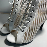 Funki Buys | Boots | Women's Mesh Peep Toe Stiletto Booties