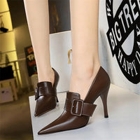 Funki Buys | Shoes | Women's Belt Buckle Pointed Dress Pumps