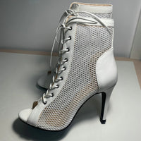 Funki Buys | Boots | Women's Mesh Peep Toe Stiletto Booties