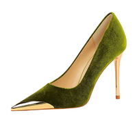 Funki Buys | Shoes | Women's Velvet Stilettos Metal Toe Heel