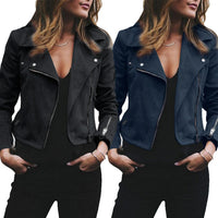 Funki Buys | Jackets | Women's Diagonal Zipper Short Jacket