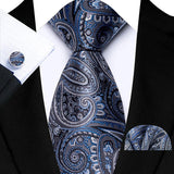 Funki Buys | Neckties | Men's 3pcs Silk Paisley Formal Tie Set
