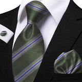Funki Buys | Neckties | Men's Classic Striped Jacquard Tie Set
