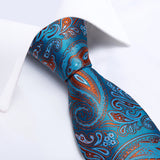 Funki Buys | Neckties | Men's Stylish 3 Pcs Blue Floral Tie Set