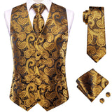 Funki Buys | Vests | Men's 4 Pcs Premiem Gold Tie Vest Set