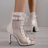Funki Buys | Boots | Women's Mesh Lace Up Buckle Ankle Boots