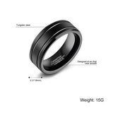 Funki Buys | Rings | Tungsten Brushed Black Grooved Band