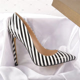 Funki Buys | Shoes | Women's Luxury Striped High Heel Stilettos
