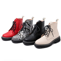 Funki Buys | Boots | Women's Real Leather Lace Up Ankle Boots