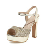 Funki Buys | Shoes | Women's Sequin Open Toe Sandals | Gold Silver