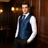 Funki Buys | Vests | Men's 4 Pcs Luxury Royal Blue Tie Vest Set