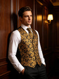 Funki Buys | Vests | Men's 4 Pcs Premiem Gold Tie Vest Set