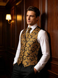 Funki Buys | Vests | Men's 4 Pcs Premiem Gold Tie Vest Set