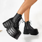 Funki Buys | Boots | Women's Punk Retro Biker Boots | Goth Ankle Boots