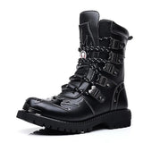 Funki Buys | Boots | Men's Gothic Punk Buckle Strap Biker Boots