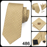 Funki Buys | Neckties | Men's Classic 3 Pcs Yellow Gold Tie Set