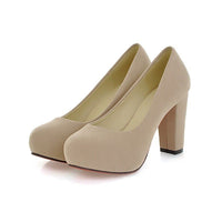 Funki Buys | Shoes | Women's Faux Suede Leather High Chunky Heels