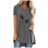 Funki Buys | Shirts | Women's Dandelion Print Plus Size Top