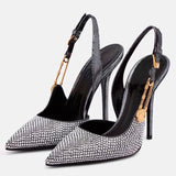 Funki Buys | Shoes | Women's Rhinestone Stiletto Slingback High Heels