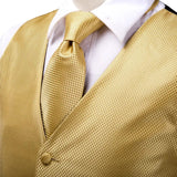Funki Buys | Vests | Men's 4 Pcs Formal Gold Vest Tie Set