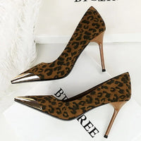 Funki Buys | Shoes | Women's Leopard Print Stilettos Metal Heel