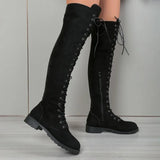 Funki Buys | Boots | Women's Lace Up Over Knee Suede Boots