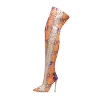 Funki Buys | Boots | Women's Multicolor Snake Print Long Boots