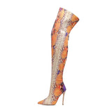 Funki Buys | Boots | Women's Multicolor Snake Print Long Boots