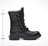 Funki Buys | Boots | Men's Gothic Punk Buckle Strap Biker Boots