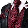 Funki Buys | Vests | Men's Fashion 5 Pcs Silk Waistcoat Tie Sets