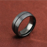 Funki Buys | Rings | Tungsten Brushed Black Bevilled Bands