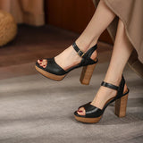 Funki Buys | Shoes | Women's Real Leather Chunky Summer Sandals