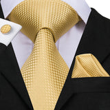 Funki Buys | Neckties | Men's Formal 3pcs Gold Tie Set