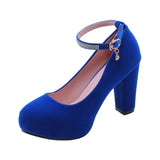 Funki Buys | Shoes | Women's Velvet Flock Platform Mary Janes