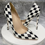 Funki Buys | Shoes | Women's Black and White Checkered Stilettos