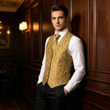 Funki Buys | Vests | Men's 5 Pcs Premium Gold Vest Tie Set