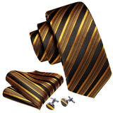 Funki Buys | Neckties | Men's Classic 3pcs Gold Tie Set